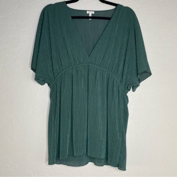 Flounce Emerald Green Kaftan Blouse Large - Picture 8 of 8